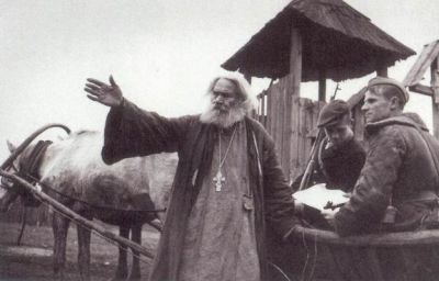 An Orthodox priest directs partisans in Belarus